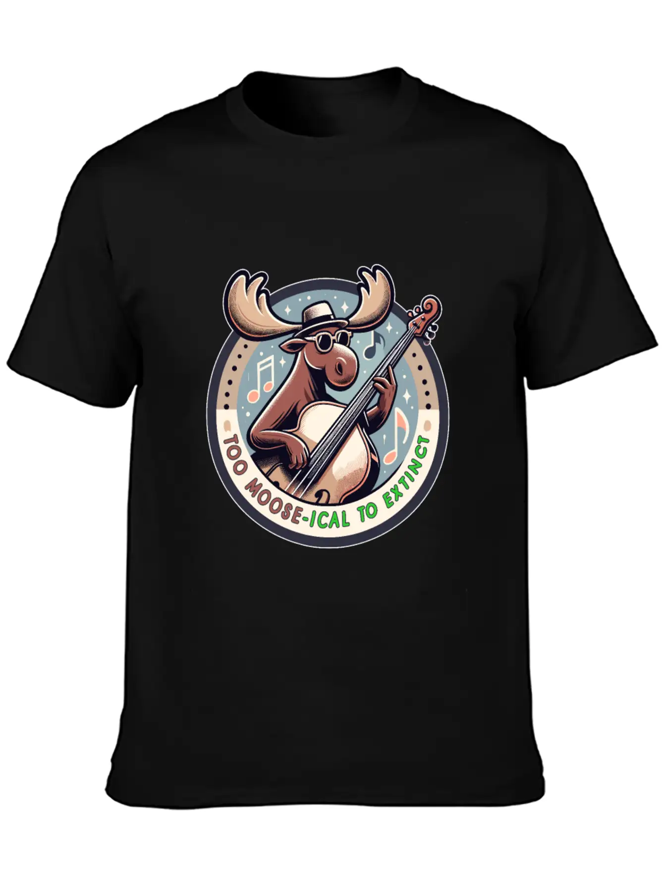 Mooseical Maestro, Strumming Strings Unisex Casual T-Shirt – Clean Design For Daily Comfort