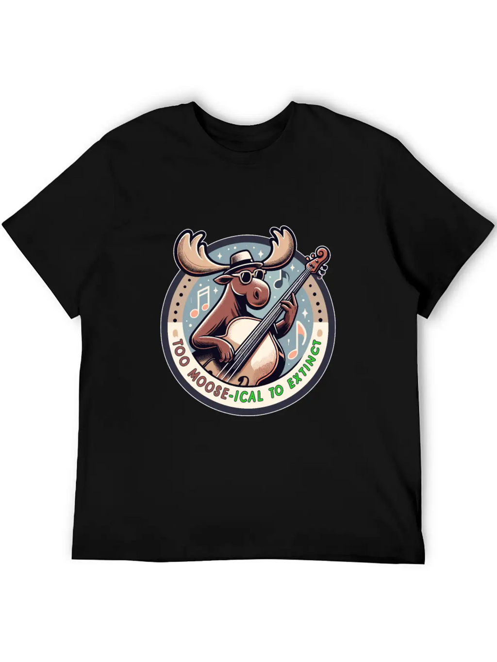 Mooseical Maestro, Strumming Strings Unisex Casual T-Shirt – Clean Design For Daily Comfort