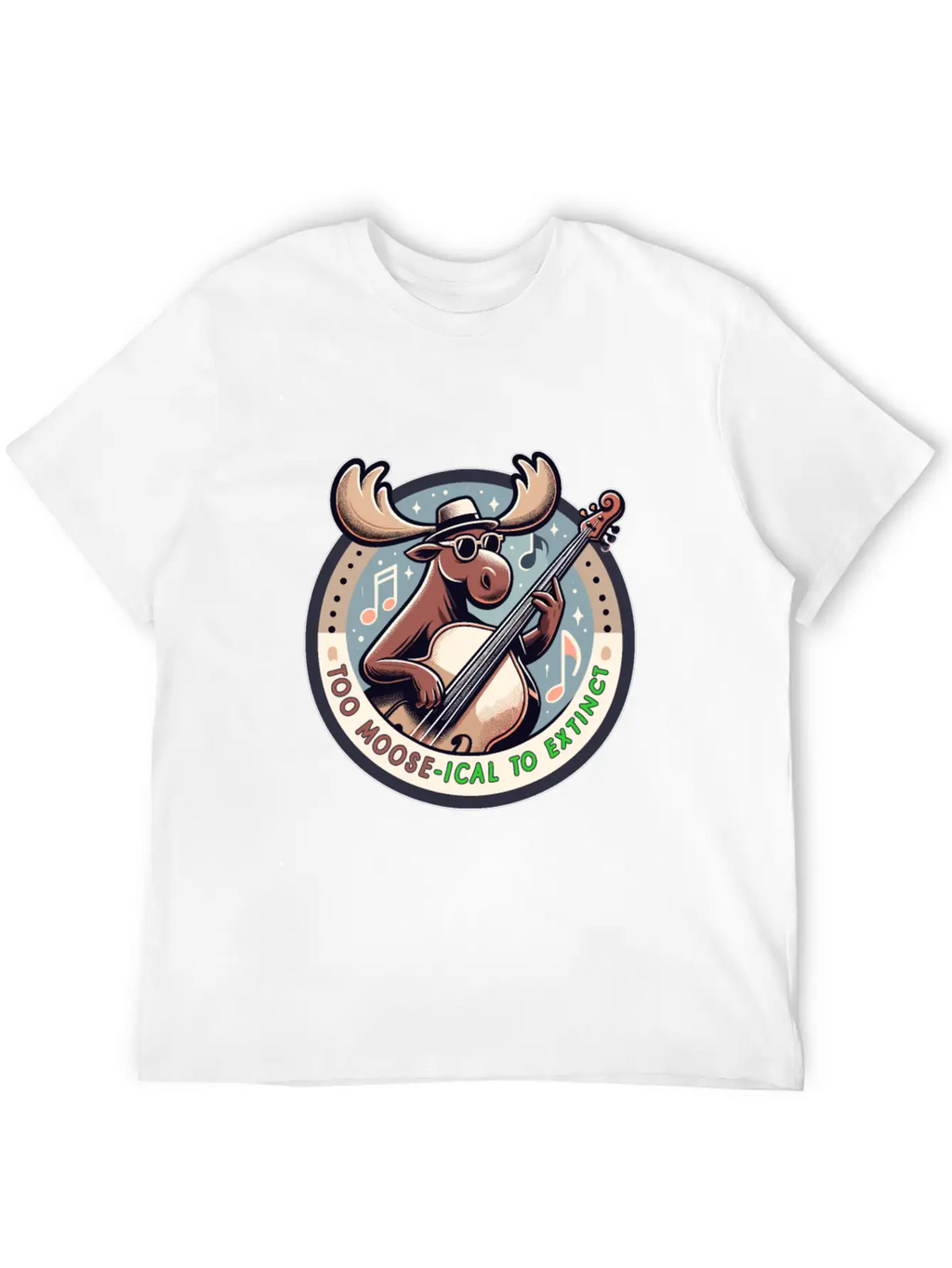 Mooseical Maestro, Strumming Strings Unisex Casual T-Shirt – Clean Design For Daily Comfort