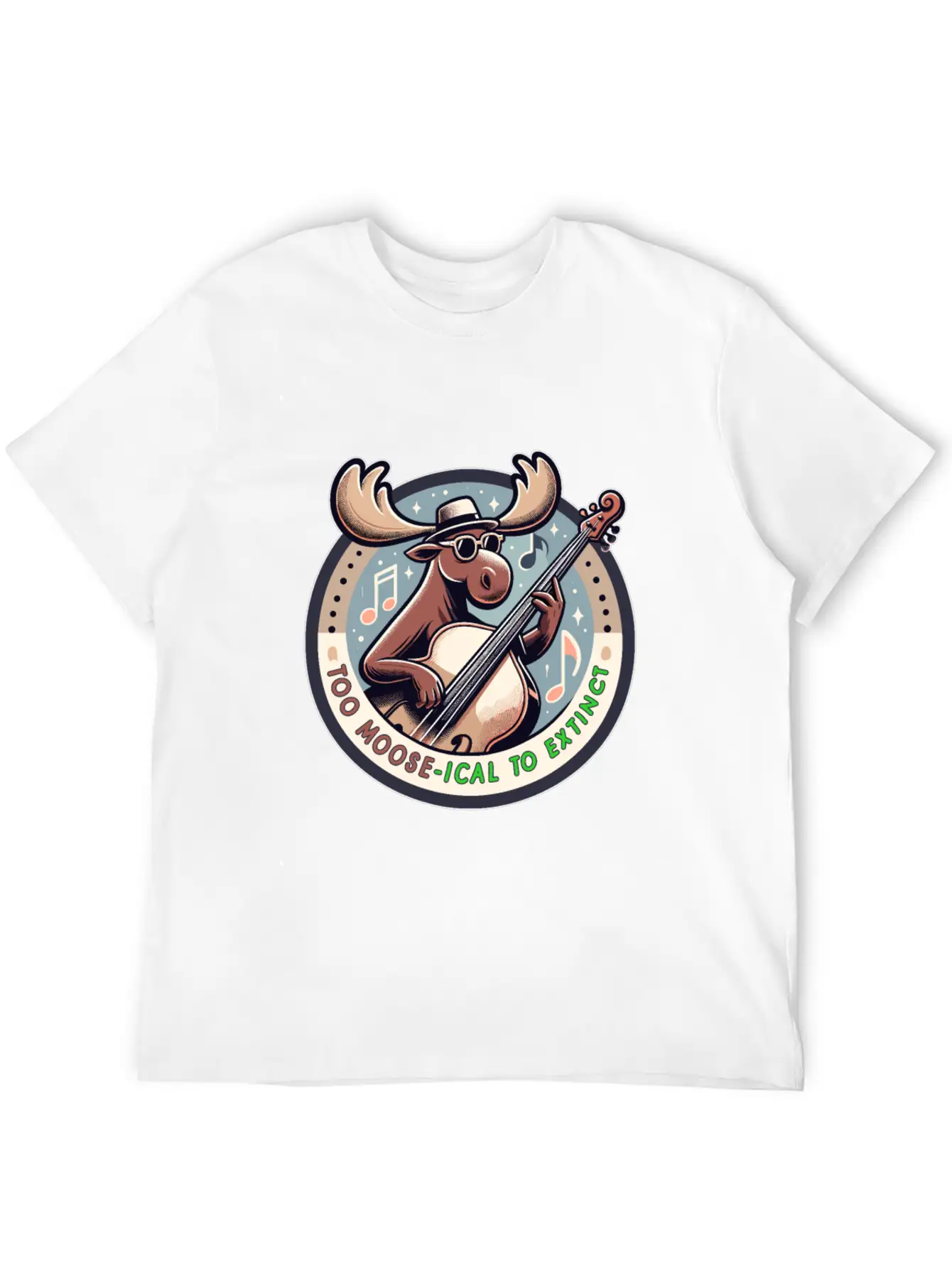 Mooseical Maestro, Strumming Strings Unisex Casual T-Shirt – Clean Design For Daily Comfort