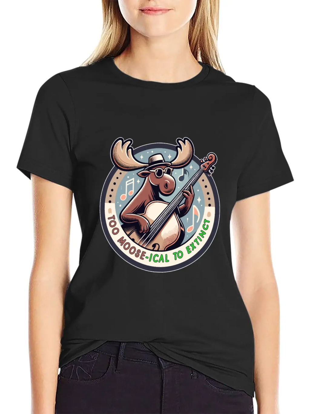 Mooseical Maestro, Strumming Strings Unisex Casual T-Shirt – Clean Design For Daily Comfort