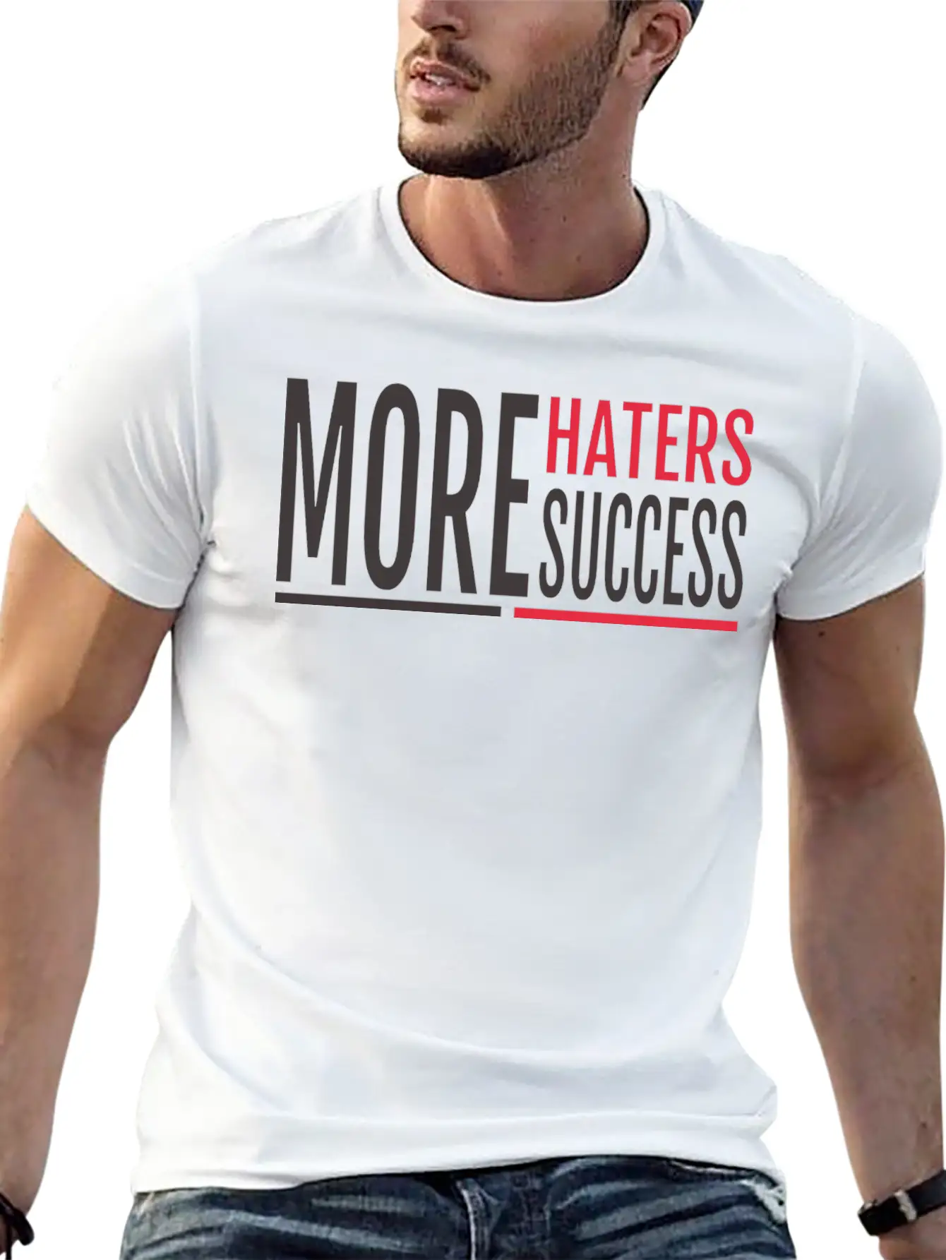 MORE HATERS MORE SUCCESS Breathable Soft Cotton T-Shirt – Timeless Casual Look