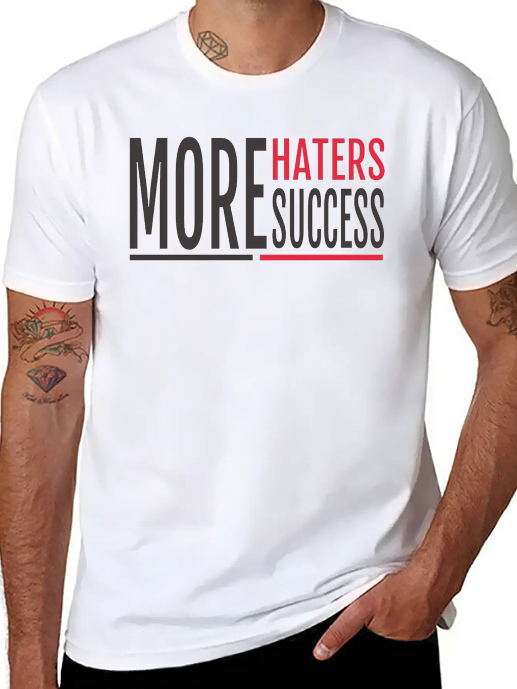 MORE HATERS MORE SUCCESS Breathable Soft Cotton T-Shirt – Timeless Casual Look