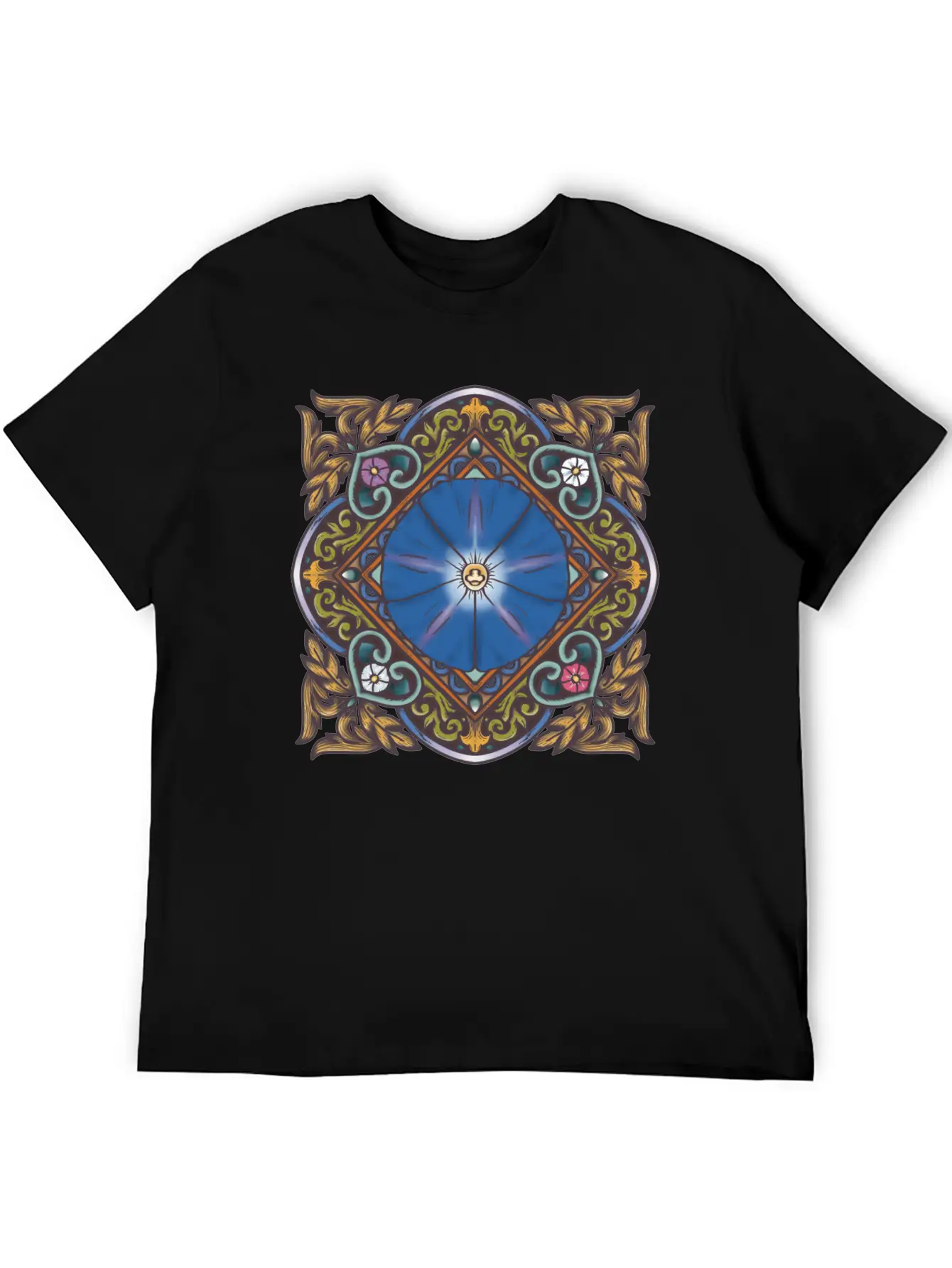 Morning Glory Mandala Breathable Soft Cotton T-Shirt – Timeless Casual Look