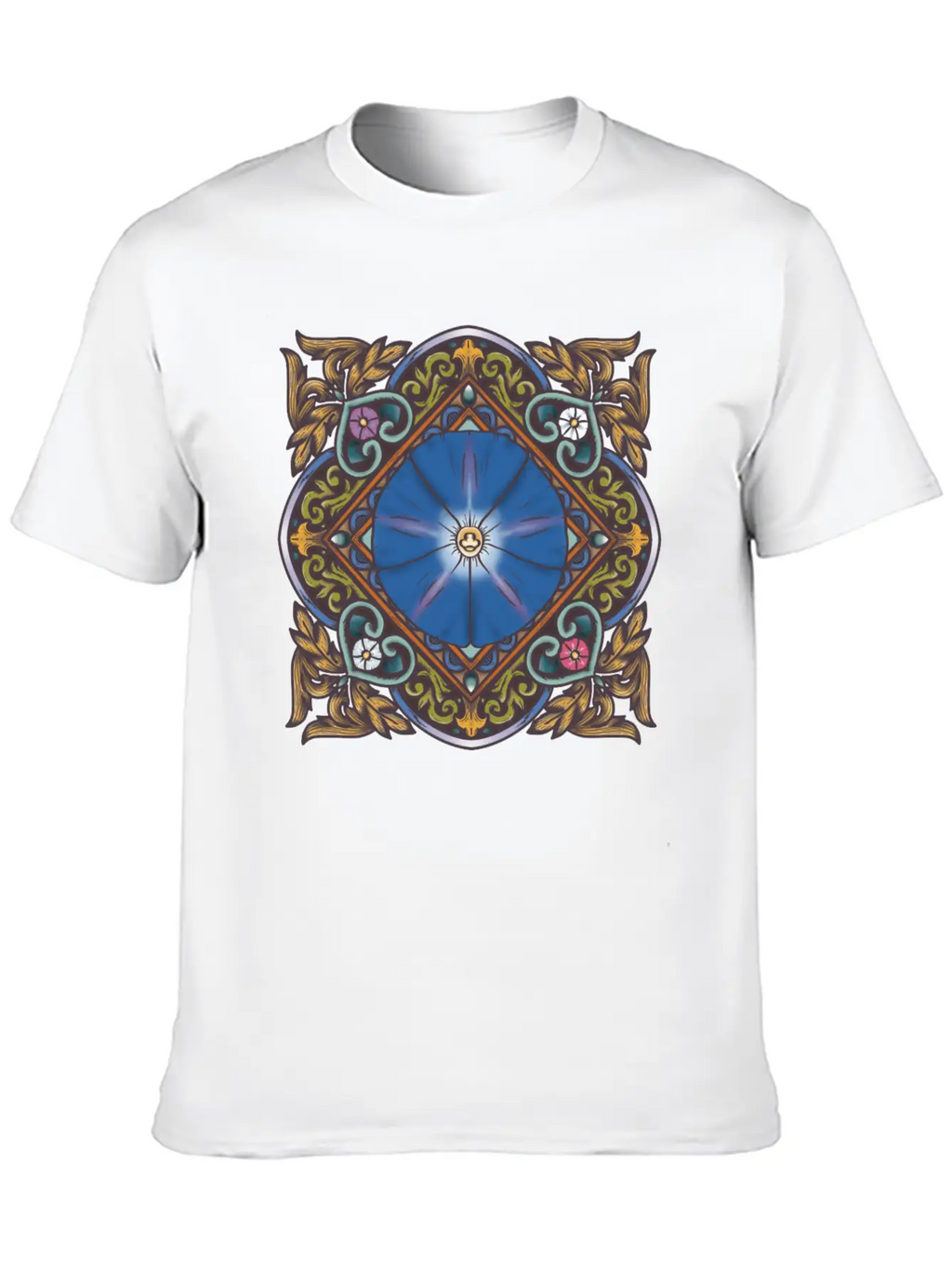 Morning Glory Mandala Breathable Soft Cotton T-Shirt – Timeless Casual Look