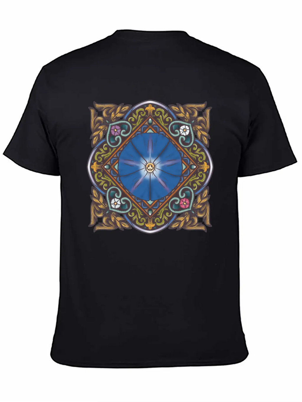 Morning Glory Mandala Breathable Soft Cotton T-Shirt – Timeless Casual Look