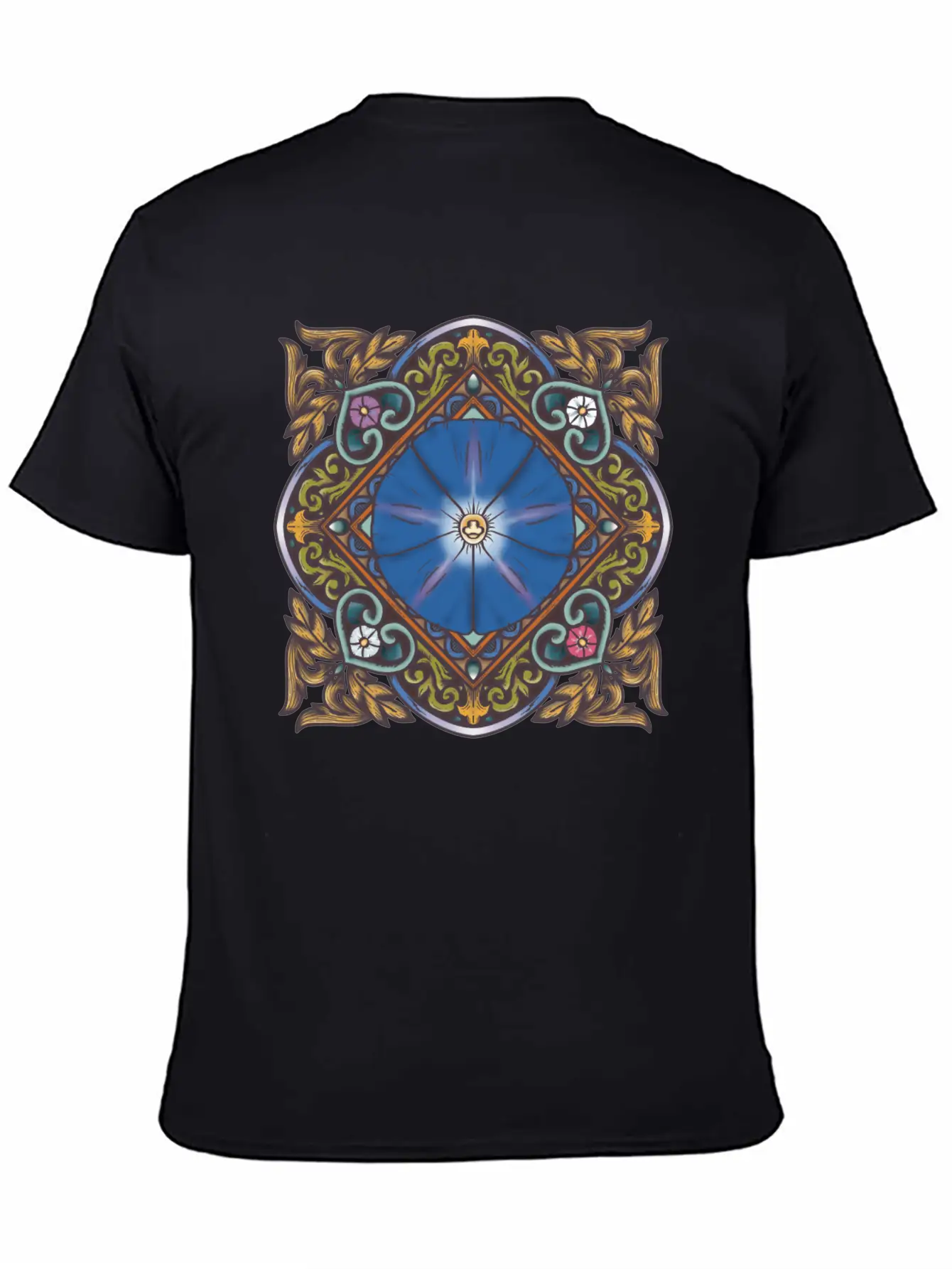 Morning Glory Mandala Breathable Soft Cotton T-Shirt – Timeless Casual Look