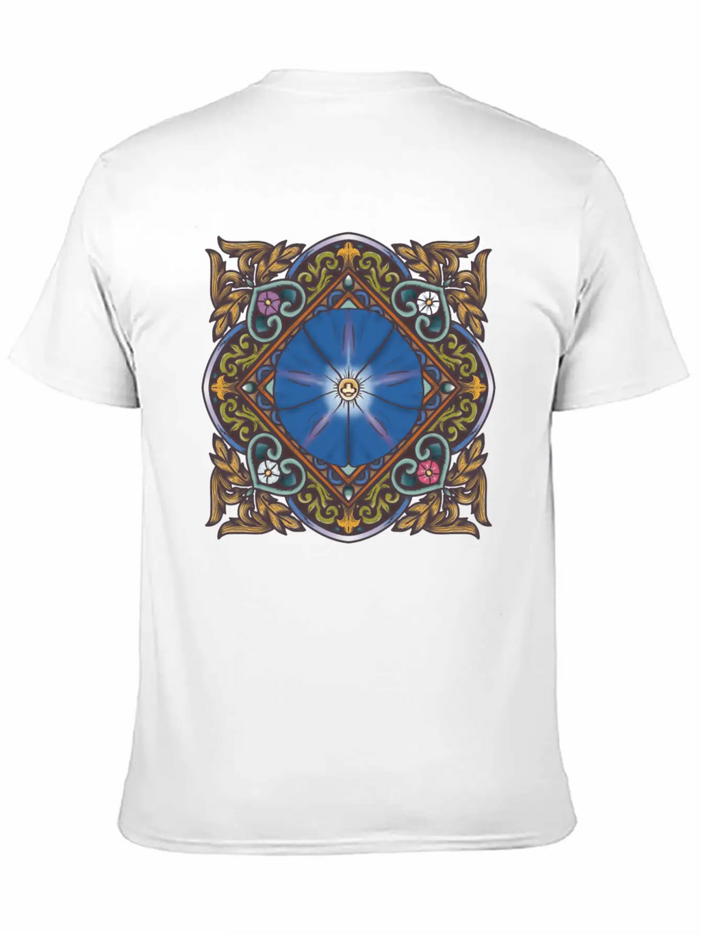 Morning Glory Mandala Breathable Soft Cotton T-Shirt – Timeless Casual Look