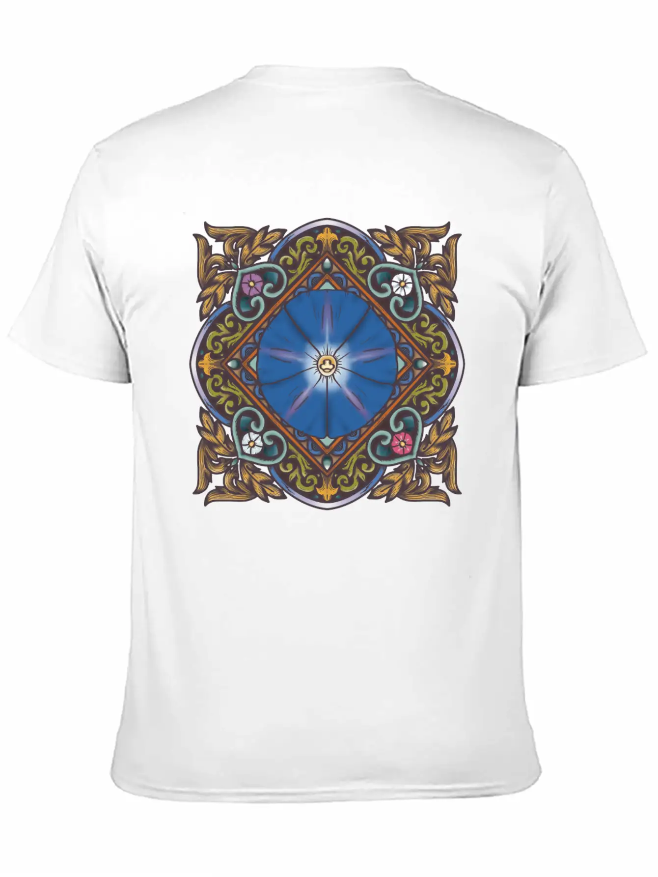 Morning Glory Mandala Breathable Soft Cotton T-Shirt – Timeless Casual Look