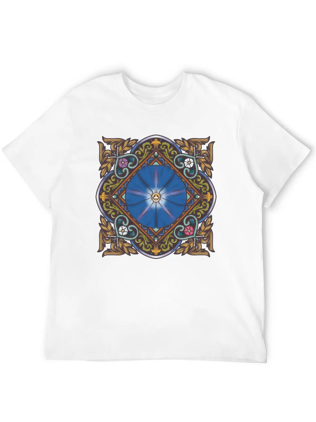 Morning Glory Mandala Breathable Soft Cotton T-Shirt – Timeless Casual Look
