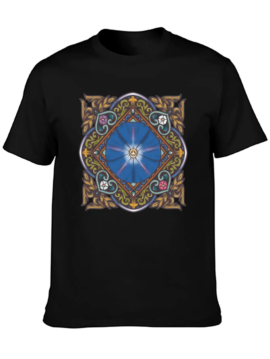 Morning Glory Mandala Breathable Soft Cotton T-Shirt – Timeless Casual Look