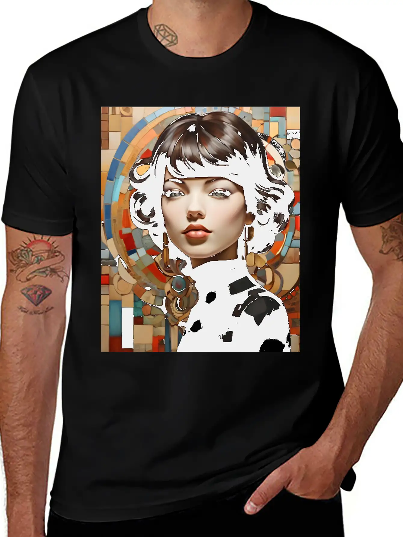 Mosaic Breathable Graphic T-Shirt – Perfect For Casual Days