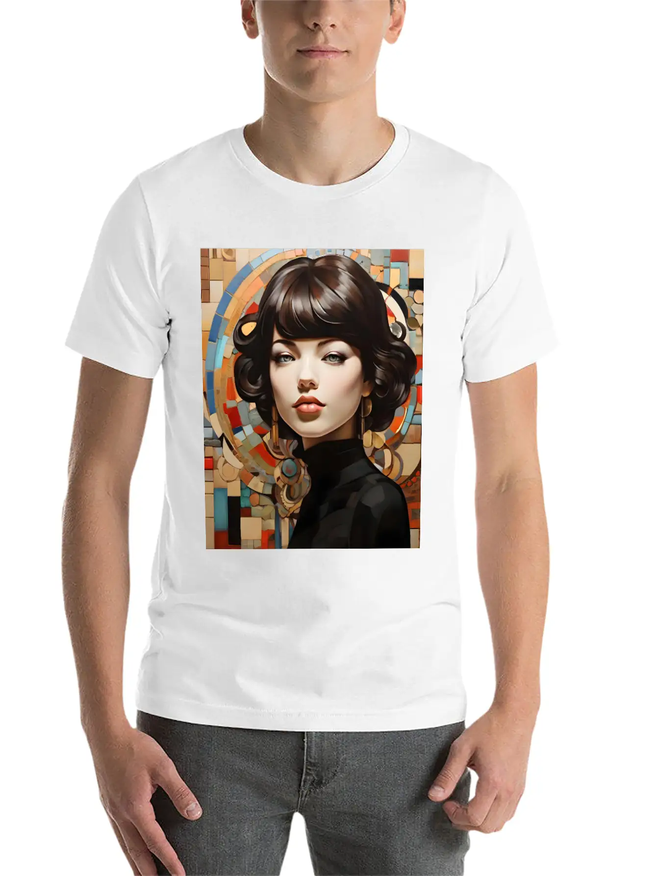 Mosaic Breathable Graphic T-Shirt – Perfect For Casual Days