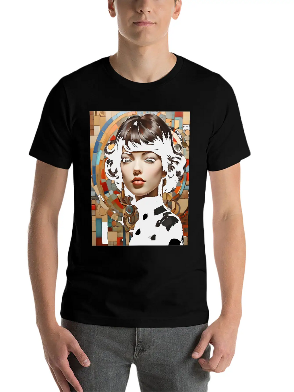 Mosaic Breathable Graphic T-Shirt – Perfect For Casual Days