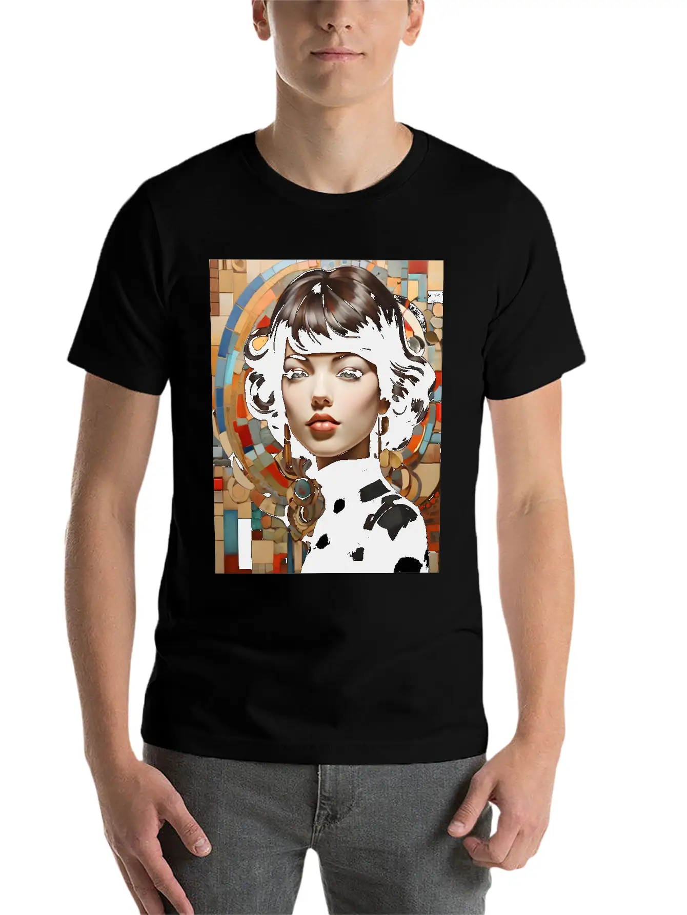 Mosaic Breathable Graphic T-Shirt – Perfect For Casual Days