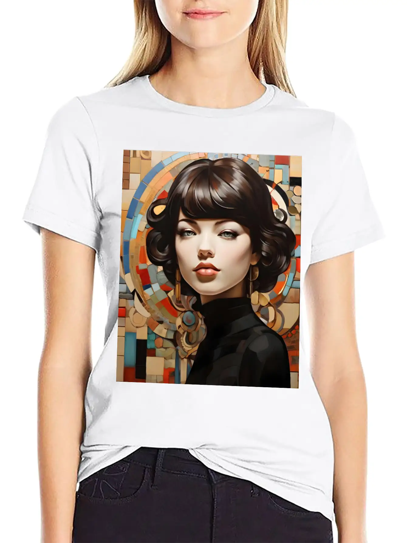 Mosaic Breathable Graphic T-Shirt – Perfect For Casual Days