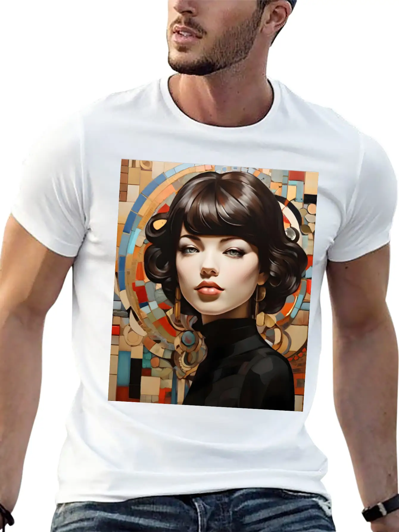 Mosaic Breathable Graphic T-Shirt – Perfect For Casual Days