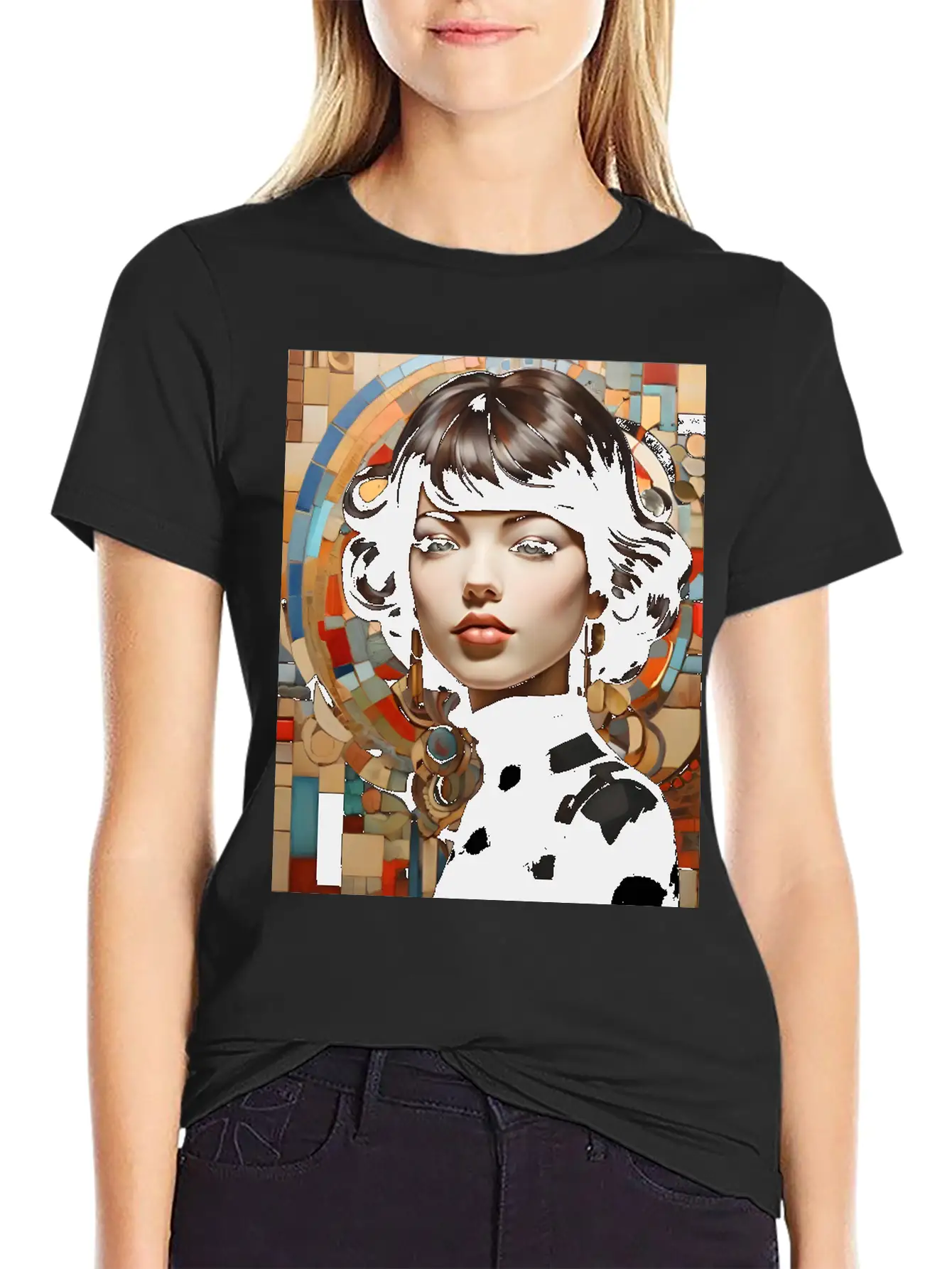 Mosaic Breathable Graphic T-Shirt – Perfect For Casual Days