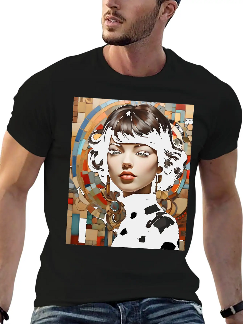 Mosaic Breathable Graphic T-Shirt – Perfect For Casual Days