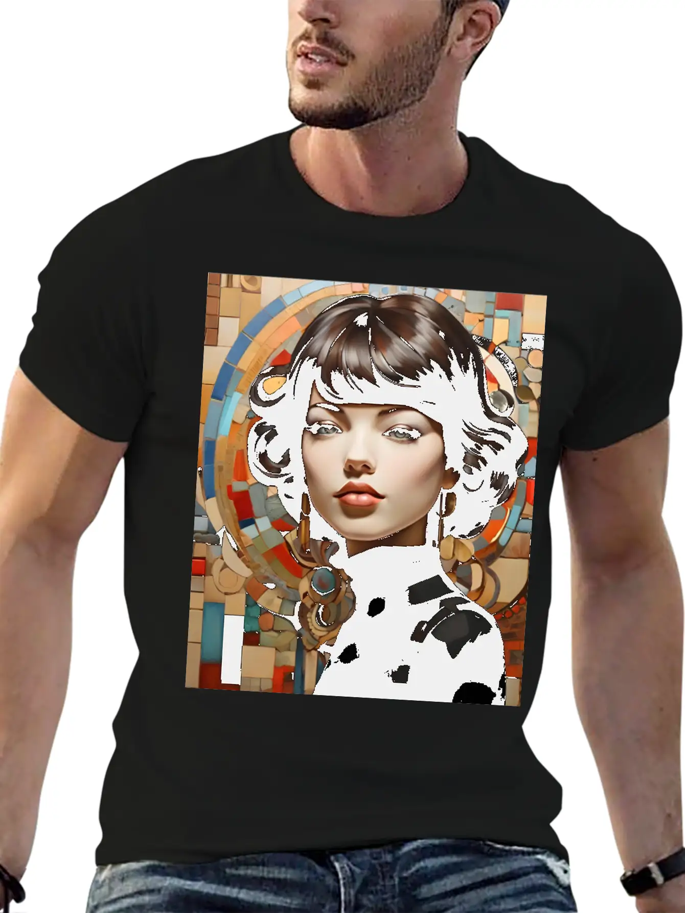 Mosaic Breathable Graphic T-Shirt – Perfect For Casual Days