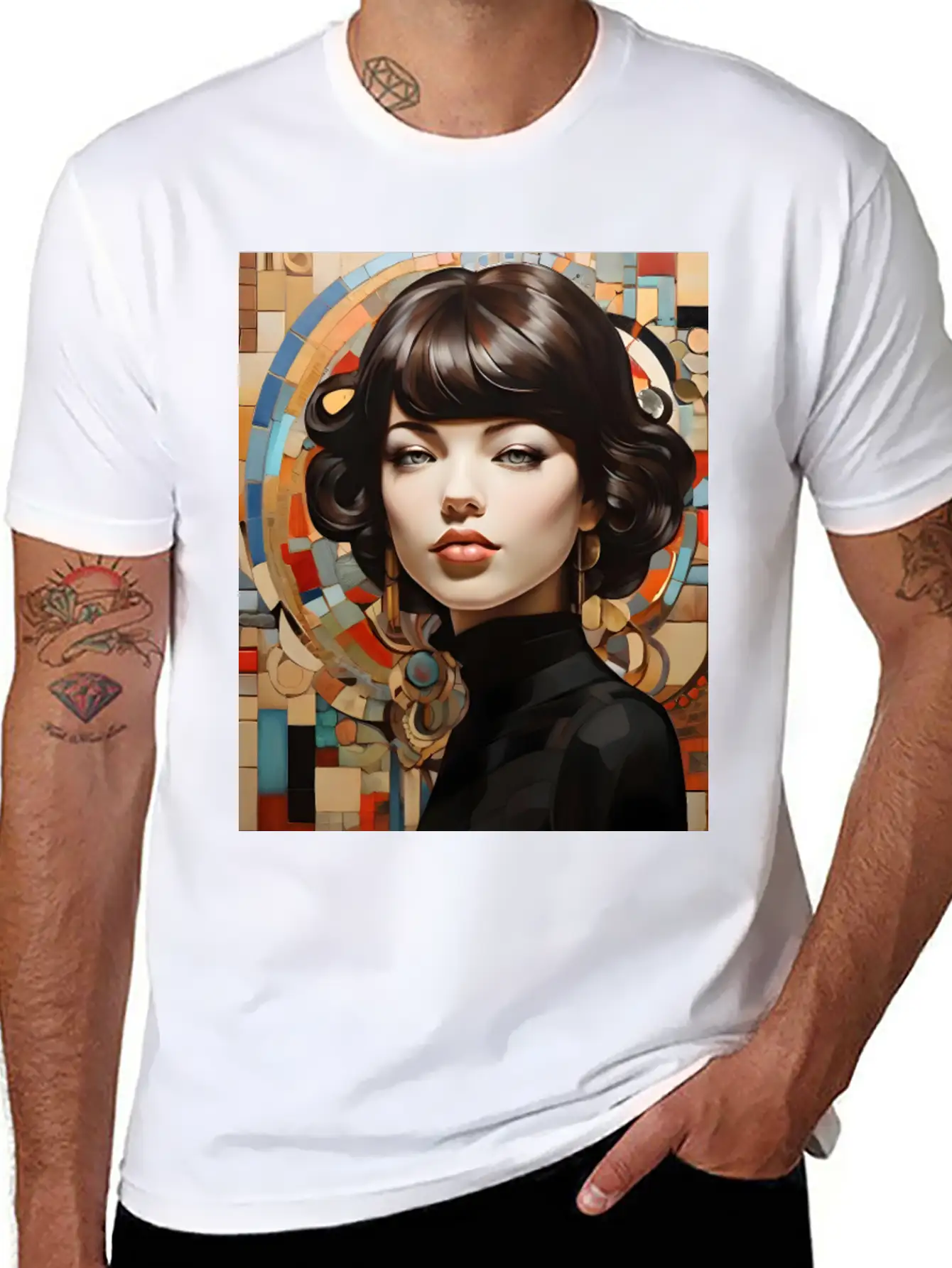 Mosaic Breathable Graphic T-Shirt – Perfect For Casual Days