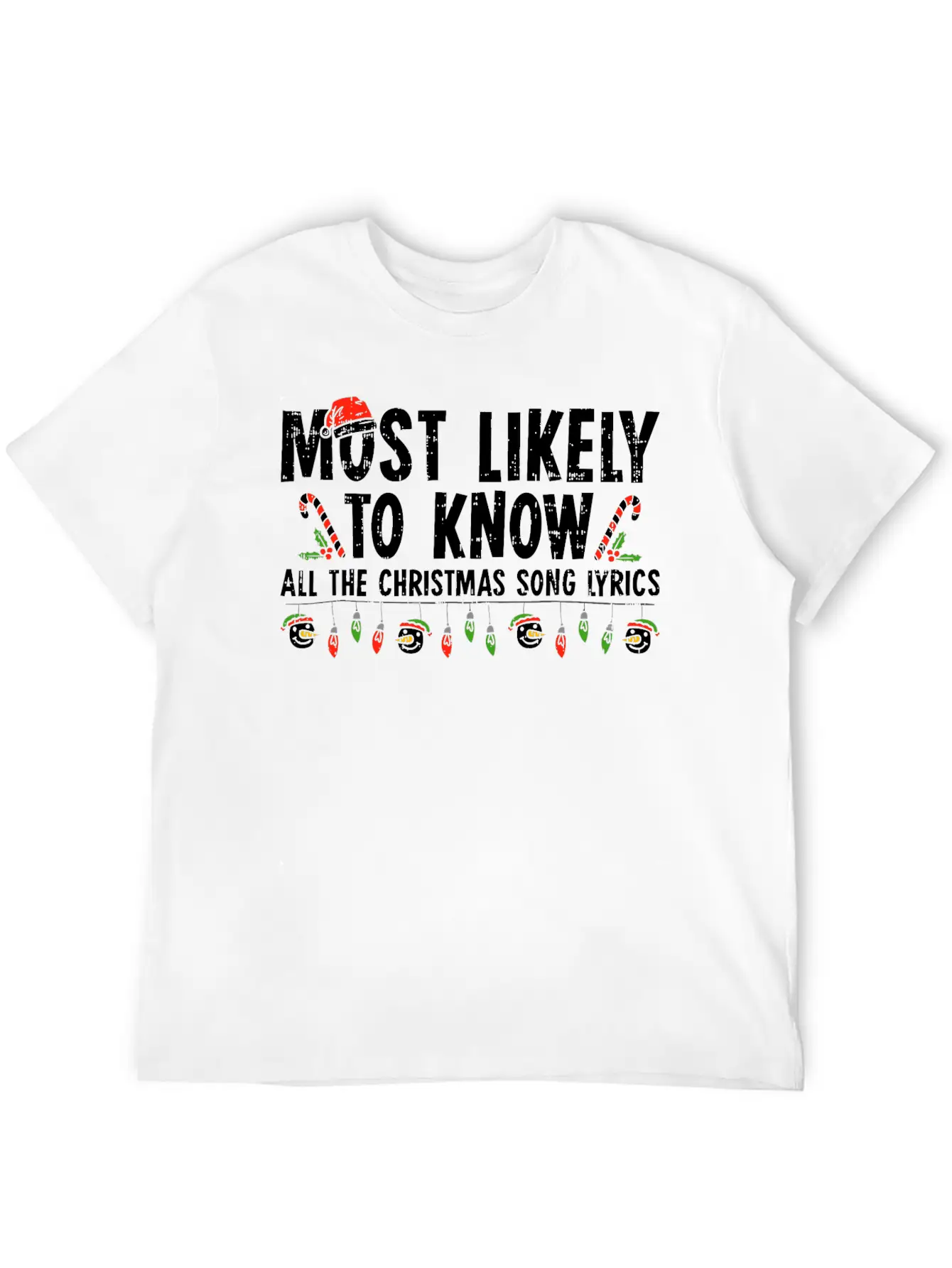 Most Likely To Know All The Christmas Song Lyrics Breathable Soft Cotton T-Shirt – Timeless Casual Look