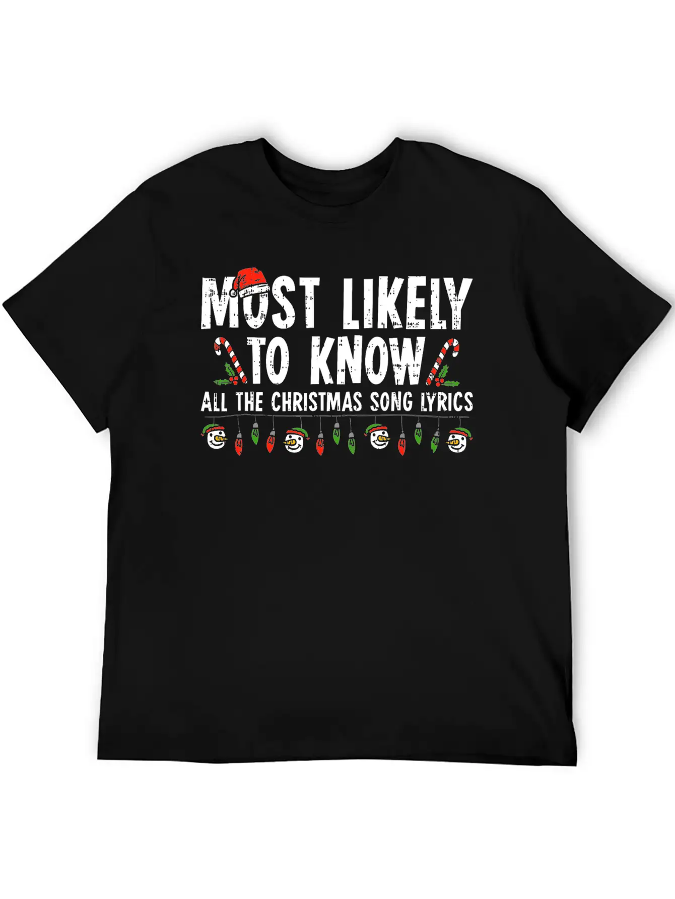 Most Likely To Know All The Christmas Song Lyrics Breathable Soft Cotton T-Shirt – Timeless Casual Look