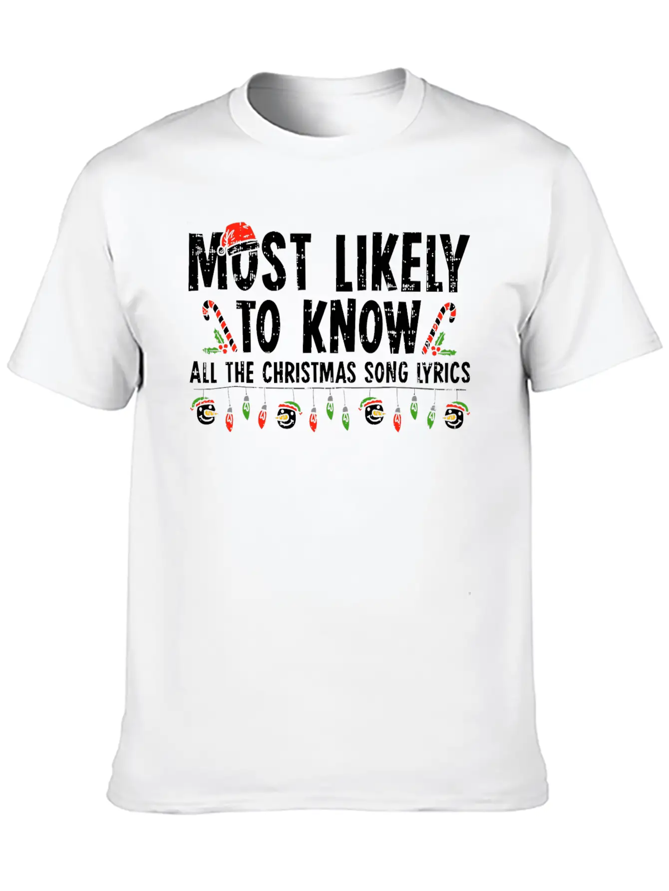 Most Likely To Know All The Christmas Song Lyrics Breathable Soft Cotton T-Shirt – Timeless Casual Look