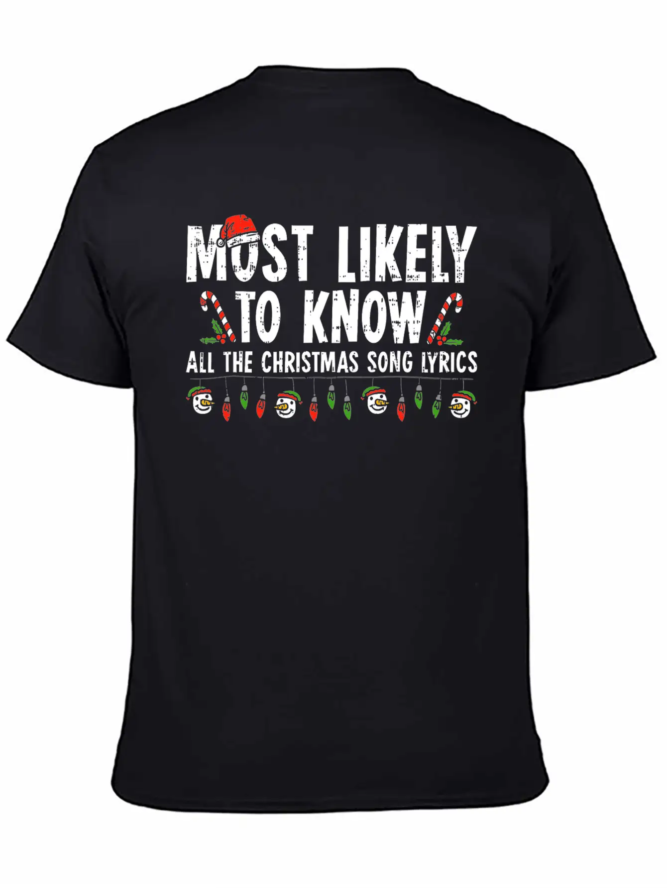 Most Likely To Know All The Christmas Song Lyrics Breathable Soft Cotton T-Shirt – Timeless Casual Look