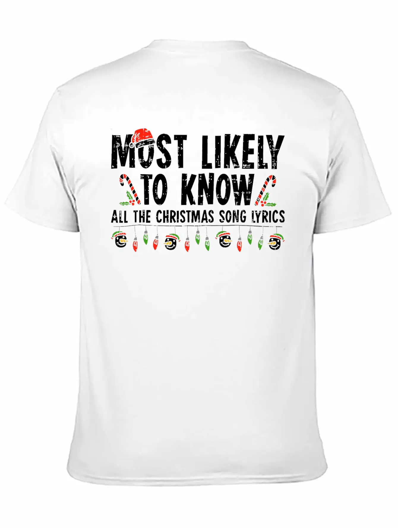 Most Likely To Know All The Christmas Song Lyrics Breathable Soft Cotton T-Shirt – Timeless Casual Look