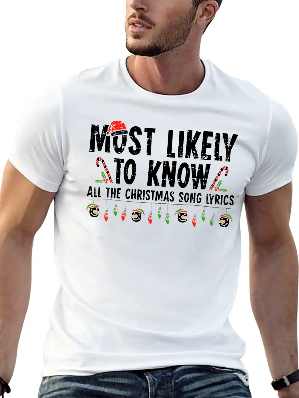 Most Likely To Know All The Christmas Song Lyrics Breathable Soft Cotton T-Shirt – Timeless Casual Look