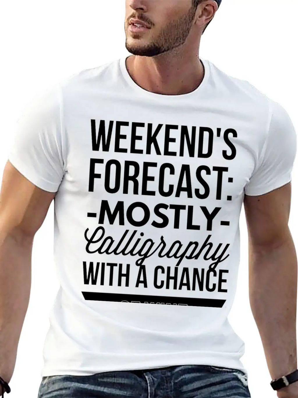 Mostly Calligraphy Casual Graphic T-Shirt – Simple And Comfortable Daily Wear