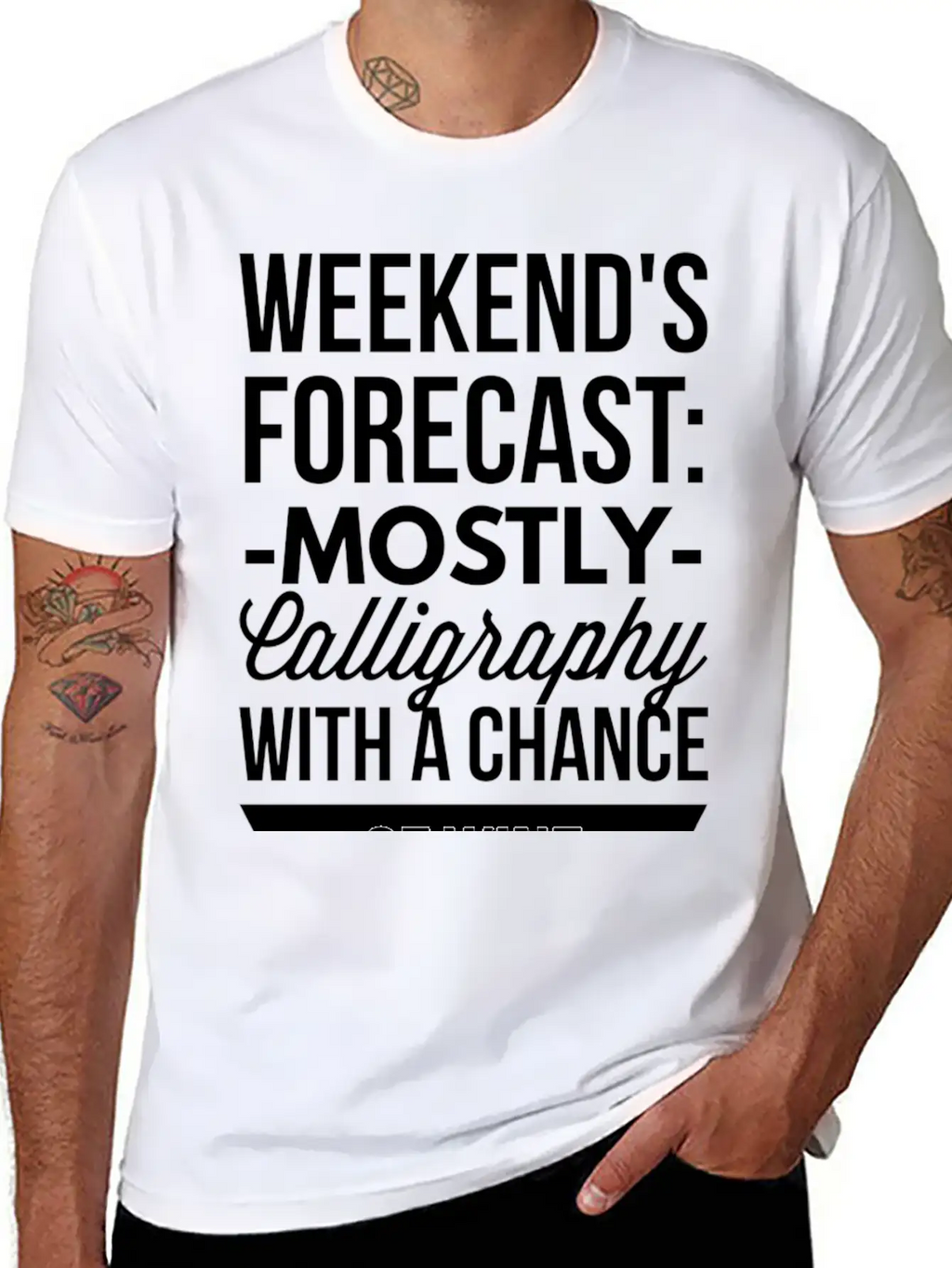 Mostly Calligraphy Casual Graphic T-Shirt – Simple And Comfortable Daily Wear