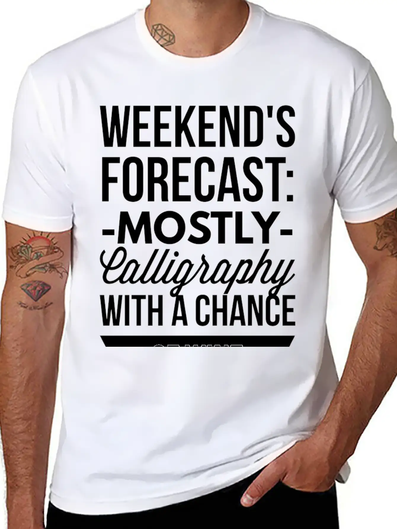 Mostly Calligraphy Casual Graphic T-Shirt – Simple And Comfortable Daily Wear