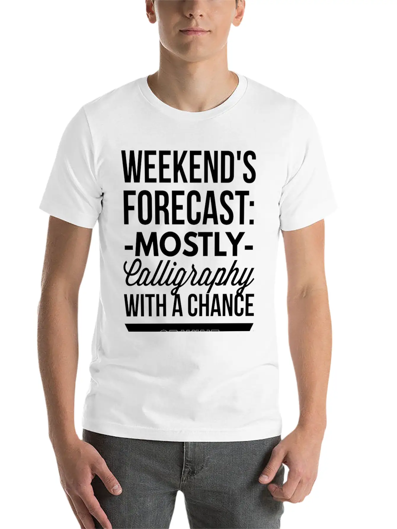 Mostly Calligraphy Casual Graphic T-Shirt – Simple And Comfortable Daily Wear