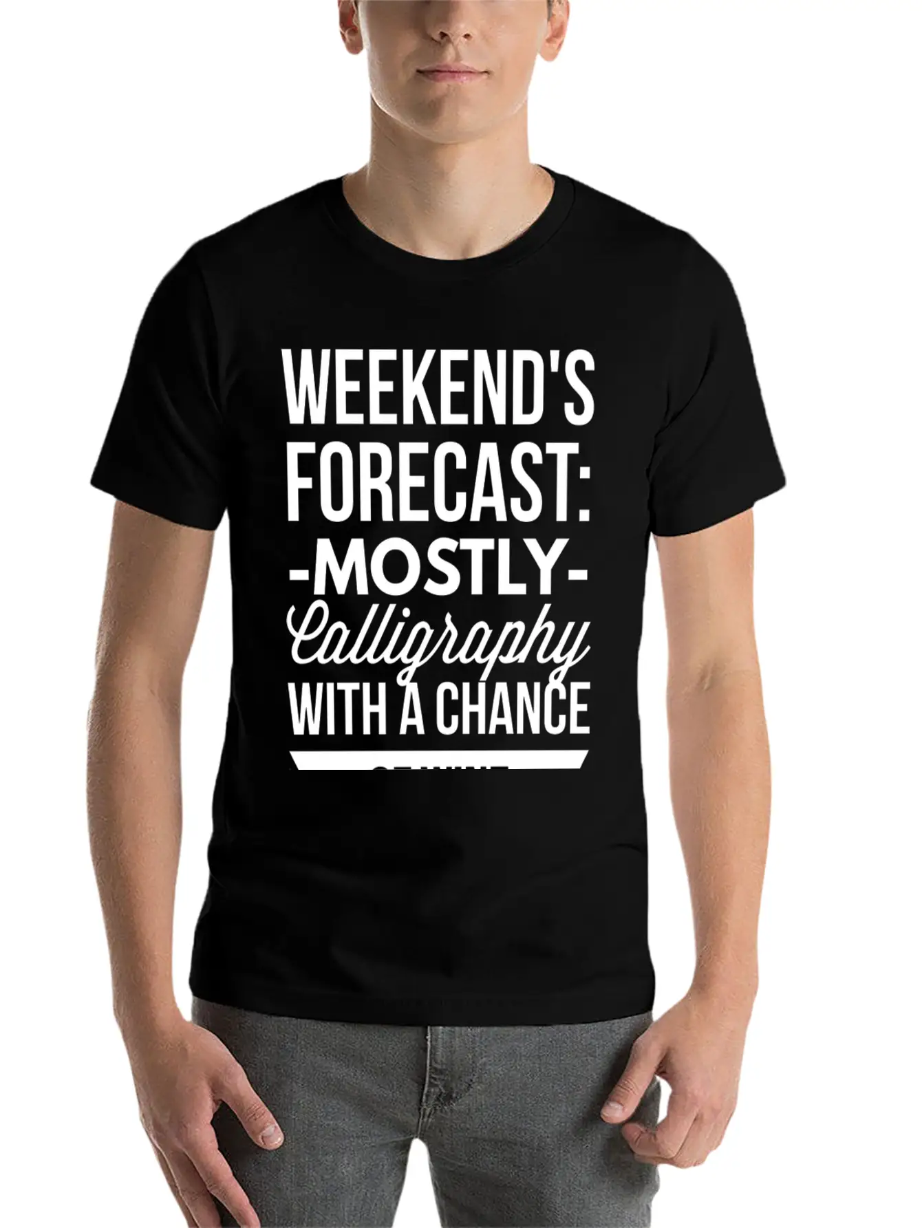 Mostly Calligraphy Casual Graphic T-Shirt – Simple And Comfortable Daily Wear