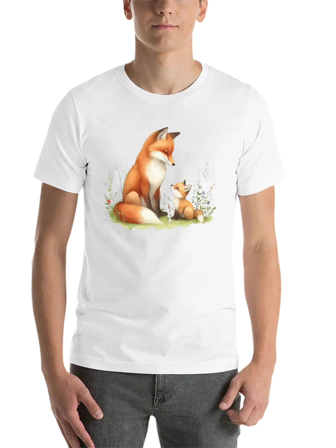 Mother Red Fox Unisex Casual T-Shirt – Clean Design For Daily Comfort
