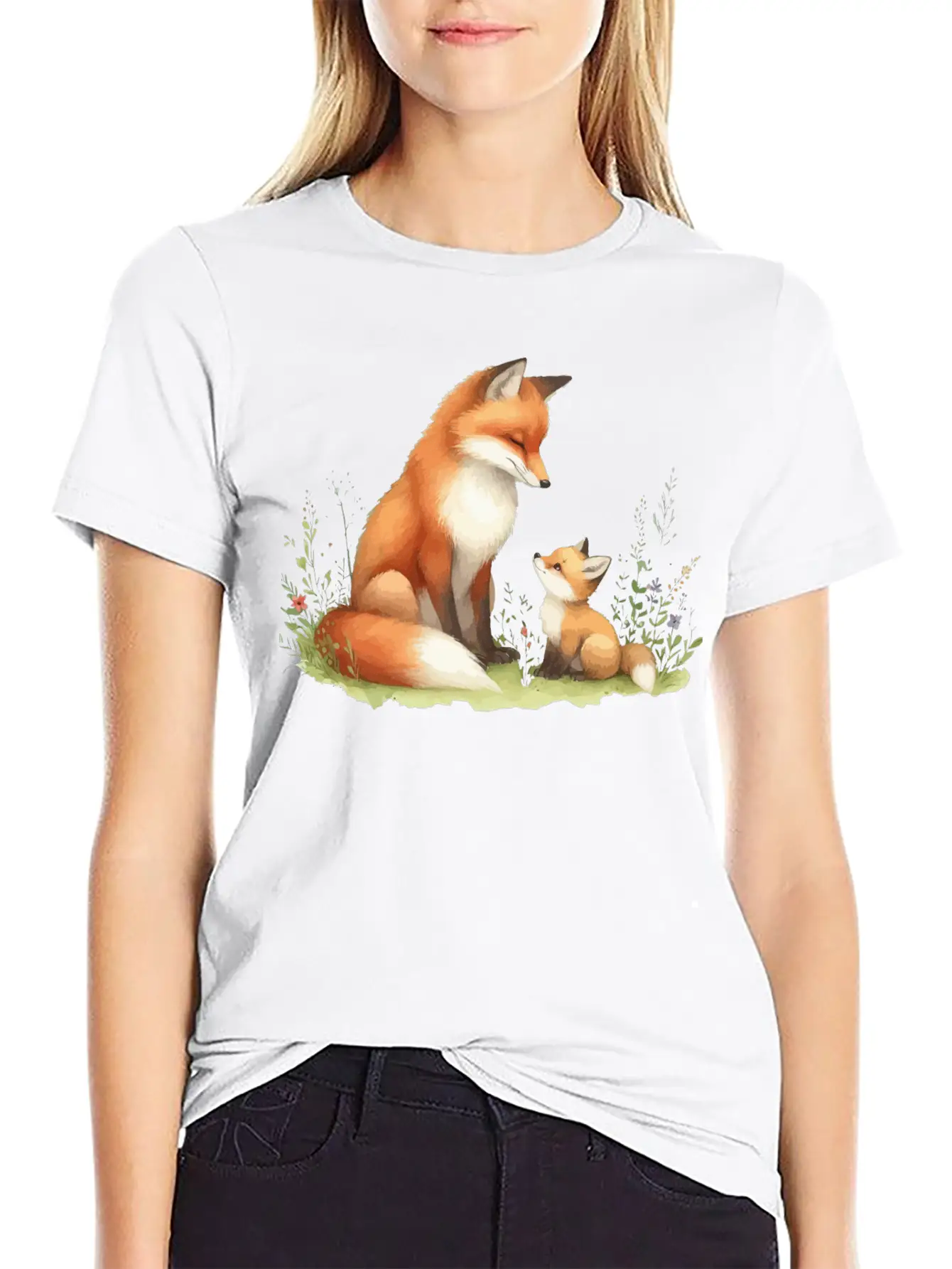 Mother Red Fox Unisex Casual T-Shirt – Clean Design For Daily Comfort