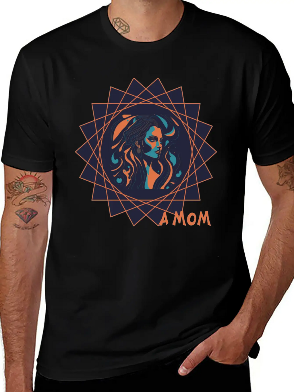 Mothers Day - Brave Mom Inside A Star - Background Breathable Soft Cotton T-Shirt – Timeless Casual Look