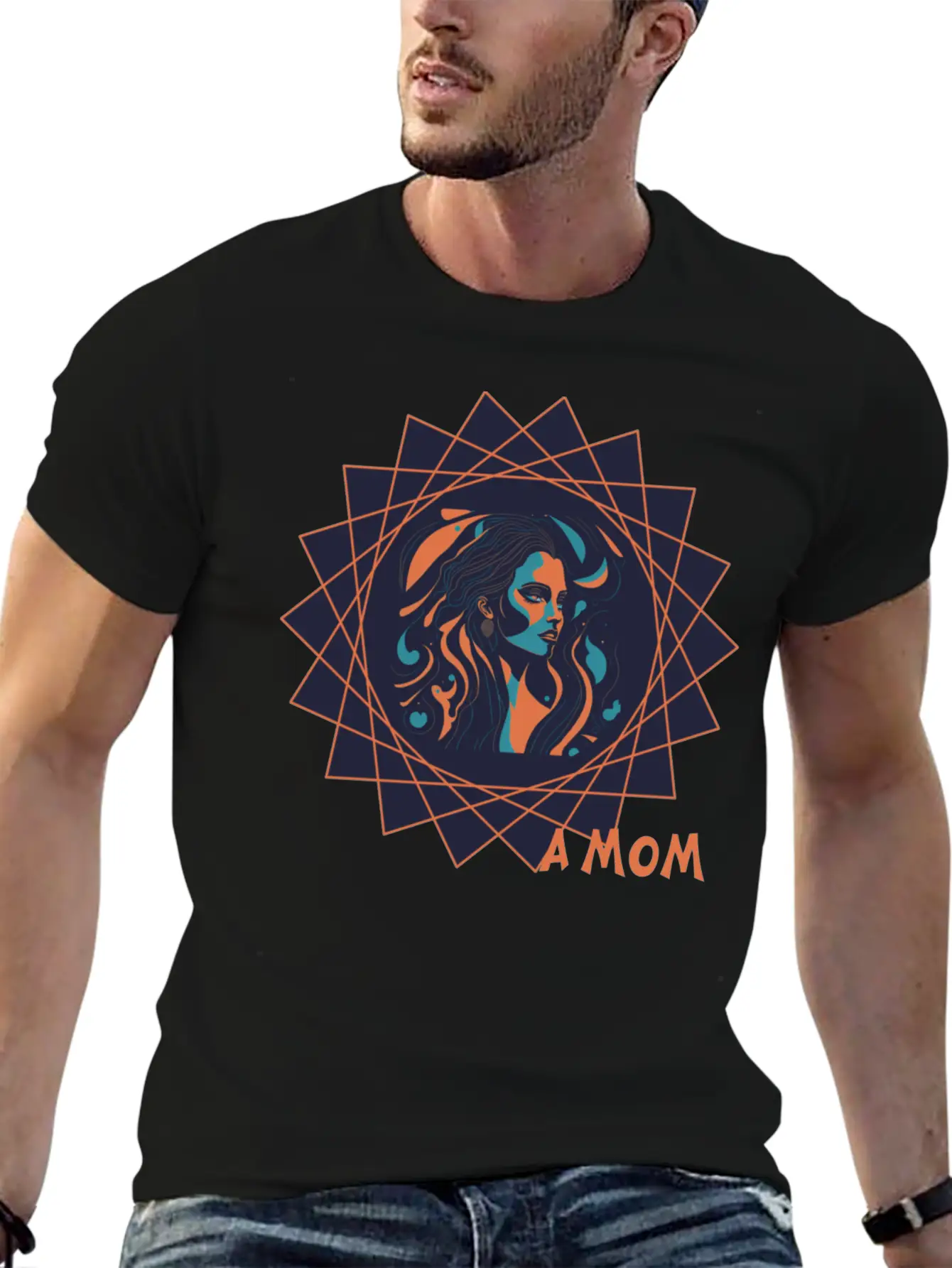 Mothers Day - Brave Mom Inside A Star - Background Breathable Soft Cotton T-Shirt – Timeless Casual Look