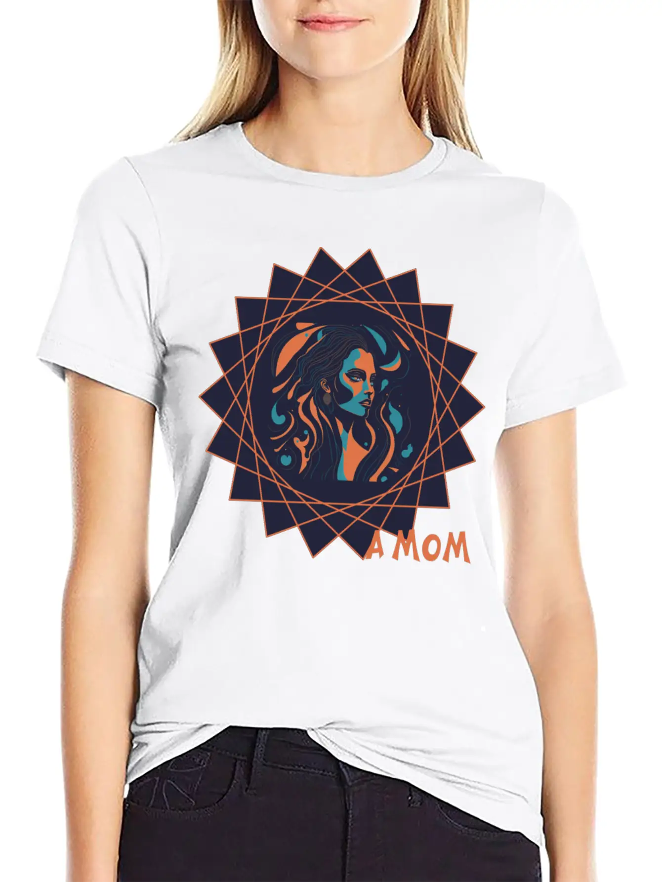 Mothers Day - Brave Mom Inside A Star - Background Stylish Everyday T-Shirt – Unisex Basic Cotton Tee