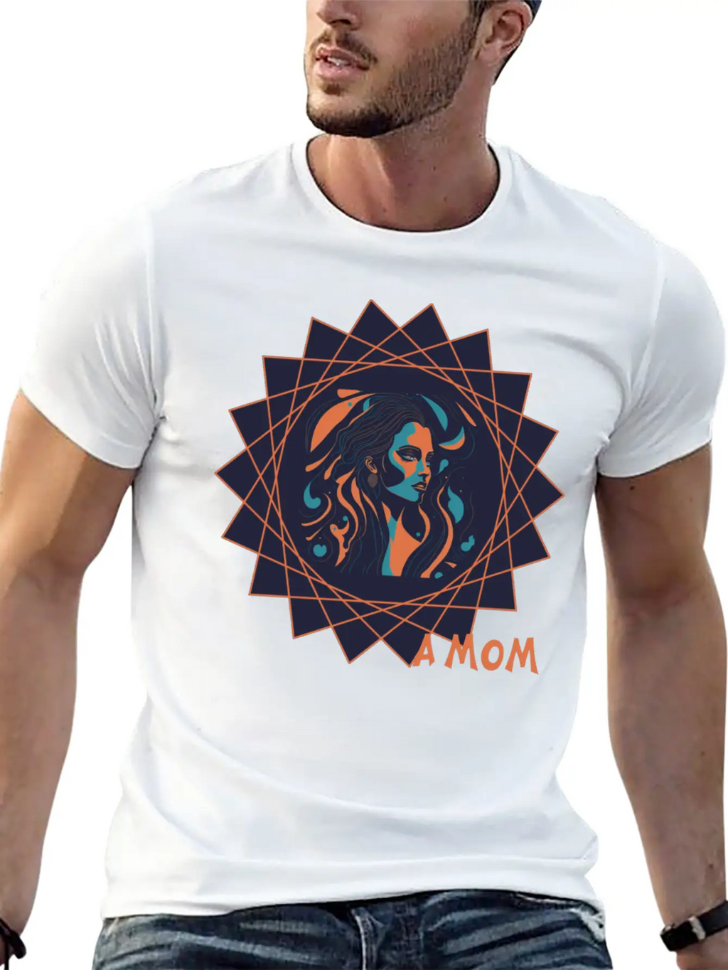 Mothers Day - Brave Mom Inside A Star - Background Stylish Everyday T-Shirt – Unisex Basic Cotton Tee
