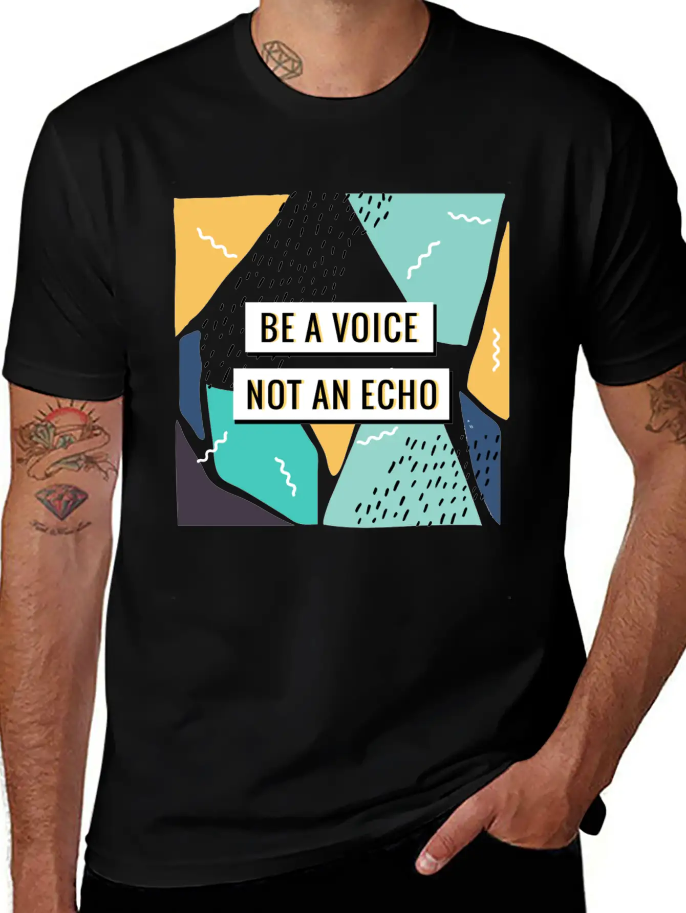 Motivation - Be A Voice. Not An Echo Unisex Short Sleeve Soft Cotton T-Shirt – Casual Everyday Wear