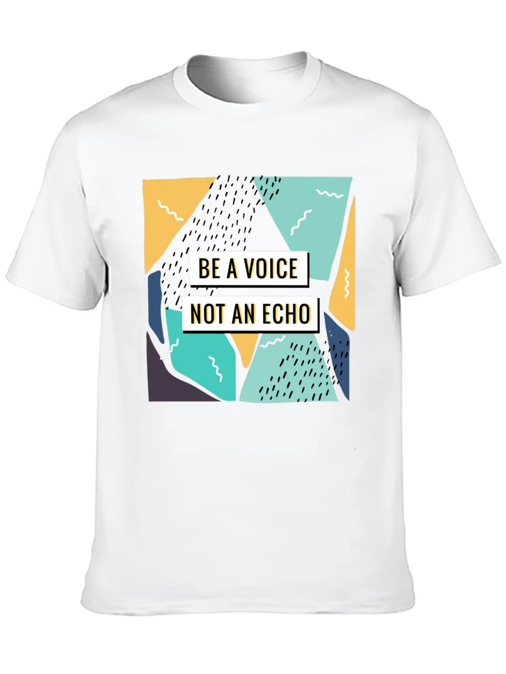 Motivation - Be A Voice. Not An Echo Unisex Short Sleeve Soft Cotton T-Shirt – Casual Everyday Wear