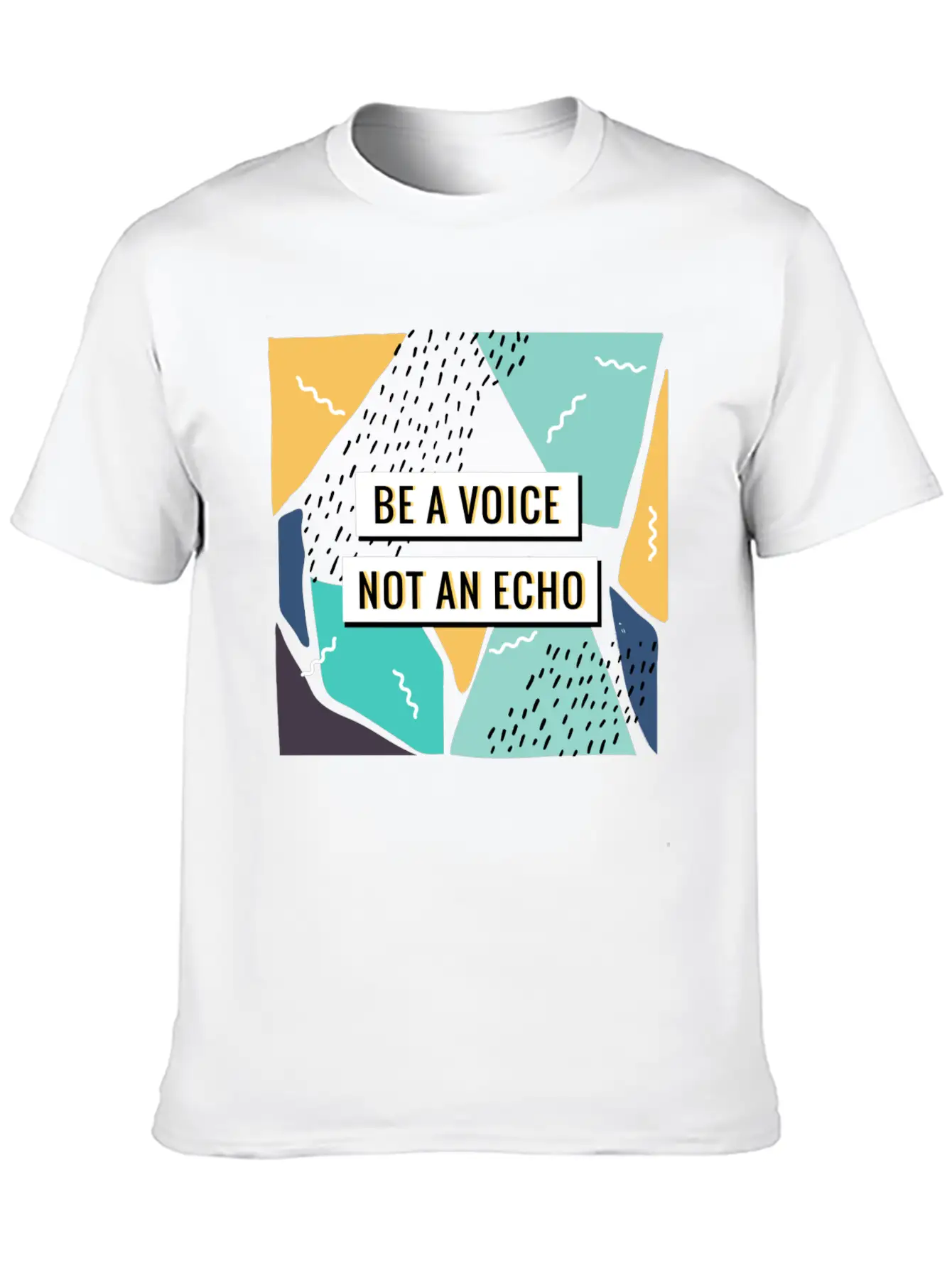 Motivation - Be A Voice. Not An Echo Unisex Short Sleeve Soft Cotton T-Shirt – Casual Everyday Wear