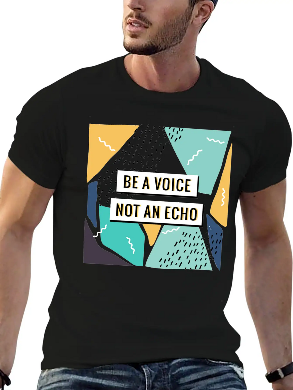 Motivation - Be A Voice. Not An Echo Unisex Short Sleeve Soft Cotton T-Shirt – Casual Everyday Wear