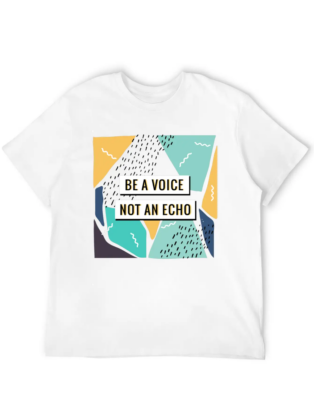 Motivation - Be A Voice. Not An Echo Unisex Short Sleeve Soft Cotton T-Shirt – Casual Everyday Wear