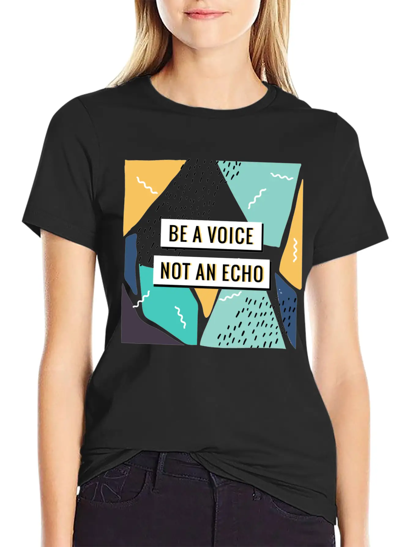 Motivation - Be A Voice. Not An Echo Unisex Short Sleeve Soft Cotton T-Shirt – Casual Everyday Wear