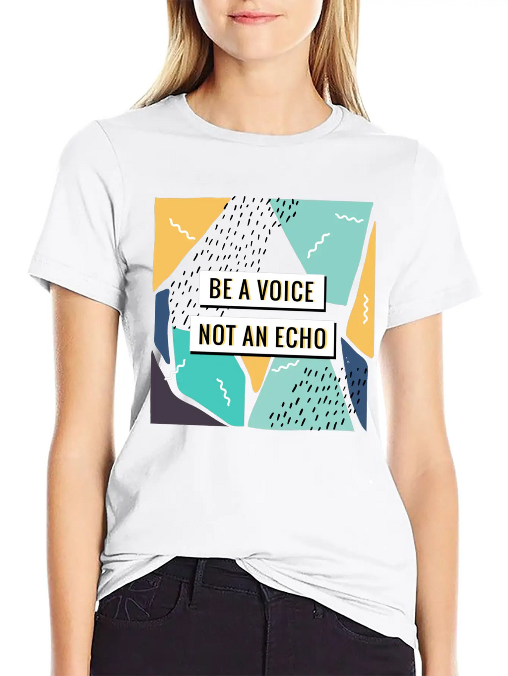 Motivation - Be A Voice. Not An Echo Unisex Short Sleeve Soft Cotton T-Shirt – Casual Everyday Wear