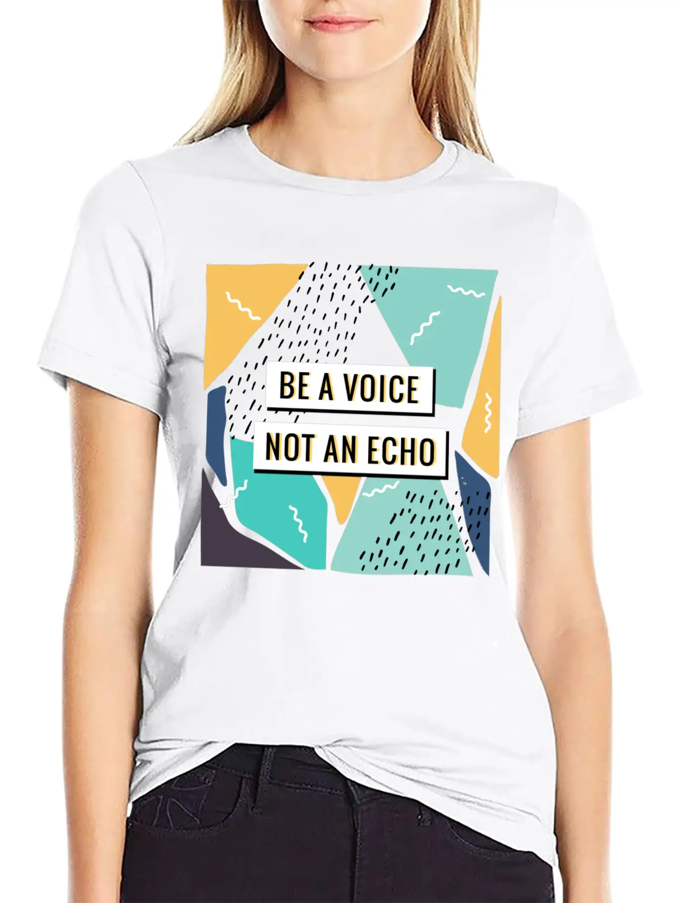 Motivation - Be A Voice. Not An Echo Unisex Short Sleeve Soft Cotton T-Shirt – Casual Everyday Wear